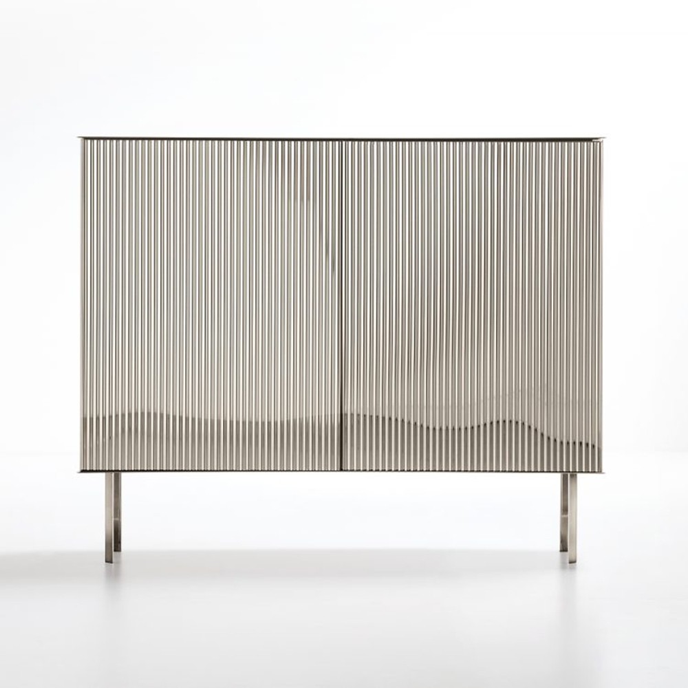 Armoire haut de gamme style art déco en acier inoxydable Elizabeth DECASTELLI