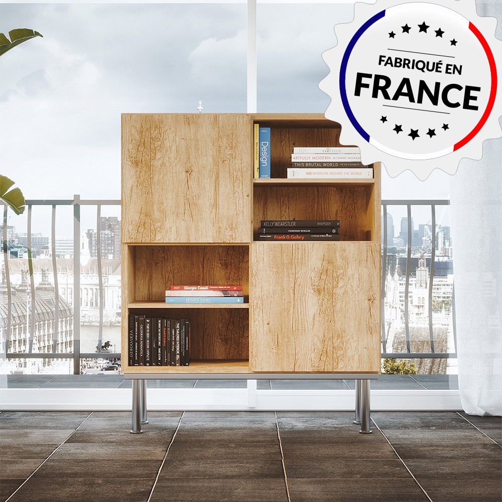 Armoire de rangement de bureau en Chêne nebraska Buronomic