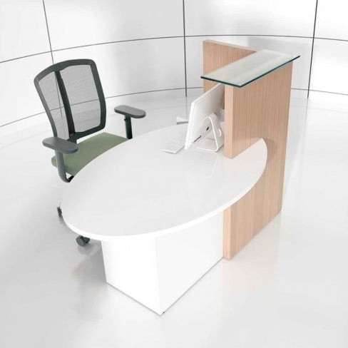 Banque d'accueil design blanche 