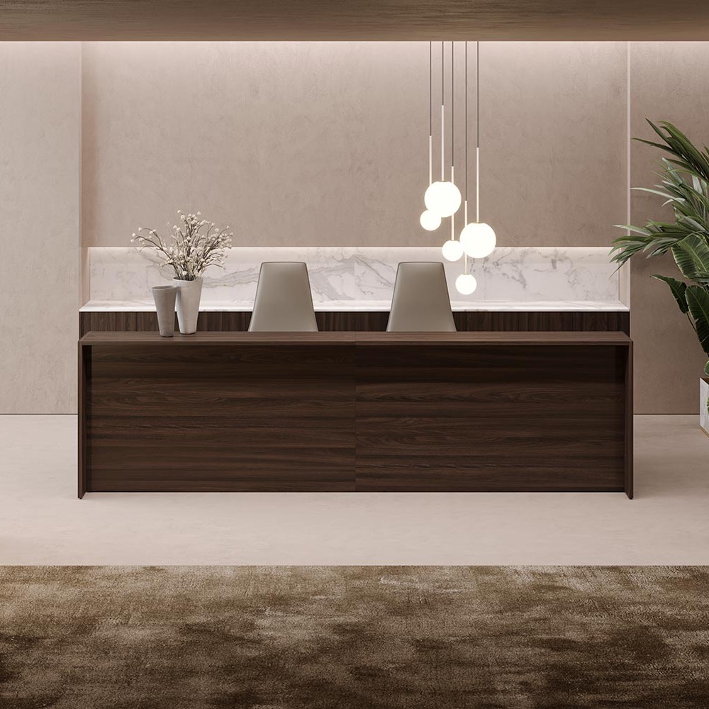 Banque d'accueil mélaminé wengé PALINEA de PROFOFFICE