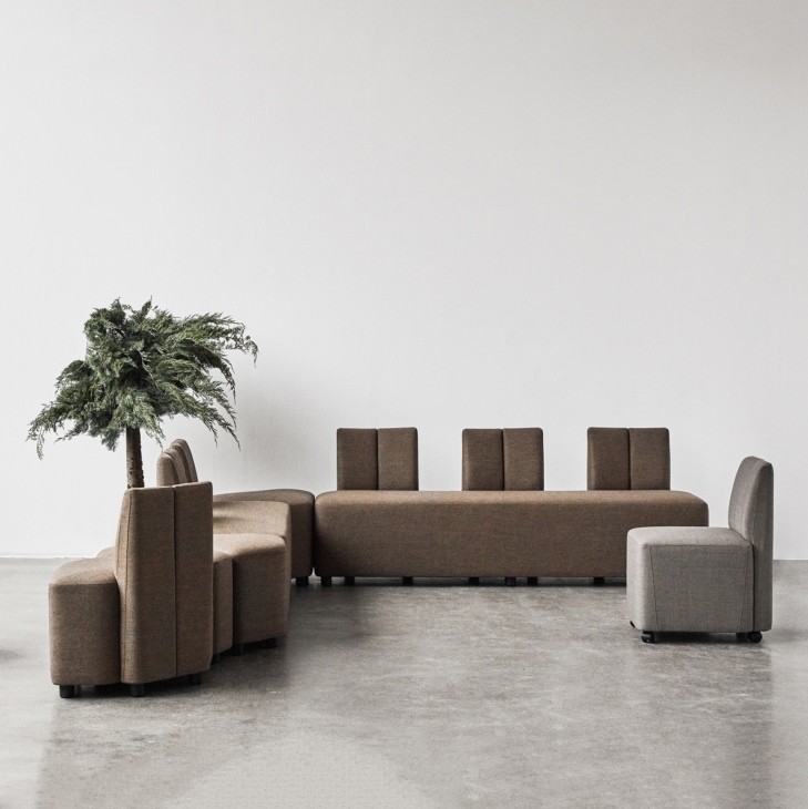 Poufs modulaires en tissu sur roulettes FOURLIKES SCOOTER