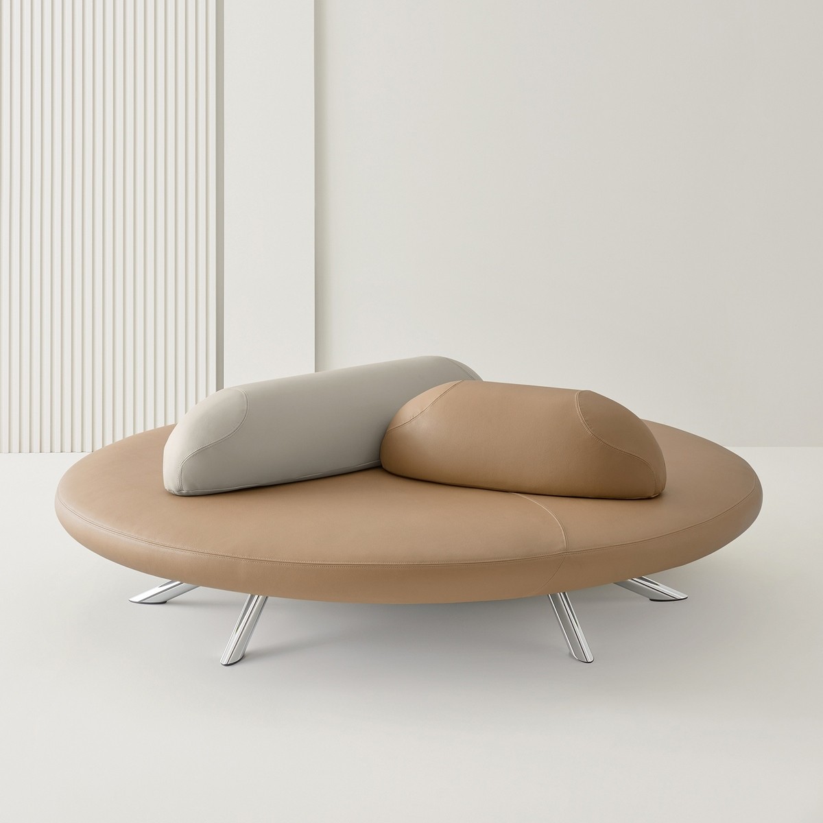 Banquette ronde en cuir Segis