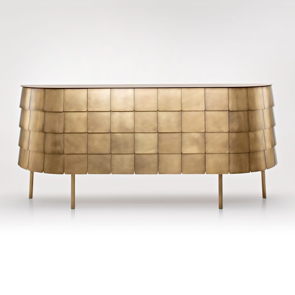 Crédence  en laiton YOROI - mobilier haut de gamme DE CASTELLI