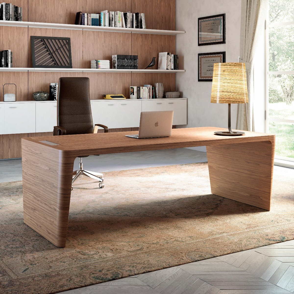 bureau de direction en bois coloris noyer X10