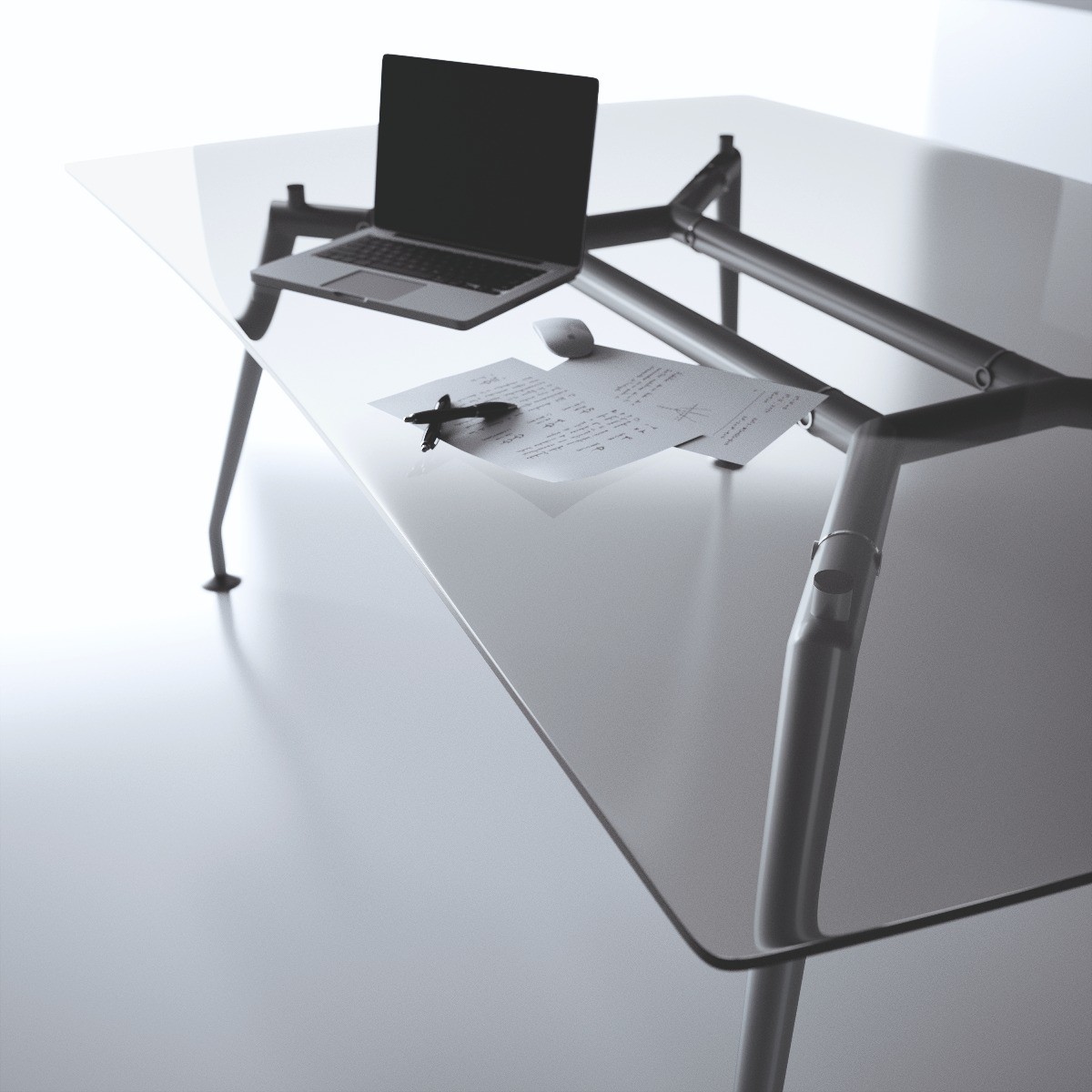 Bureau direction verre transparent Nomoo
