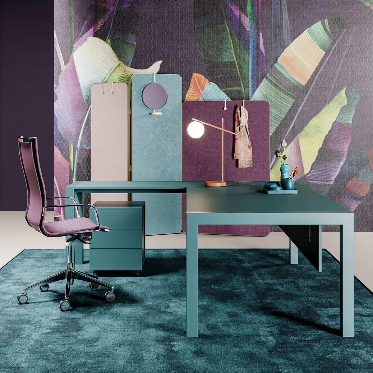 Bureau de direction bleu turquoise 