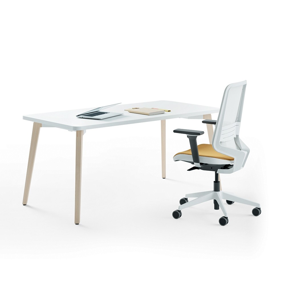 Bureau design blanc et bois Forma5