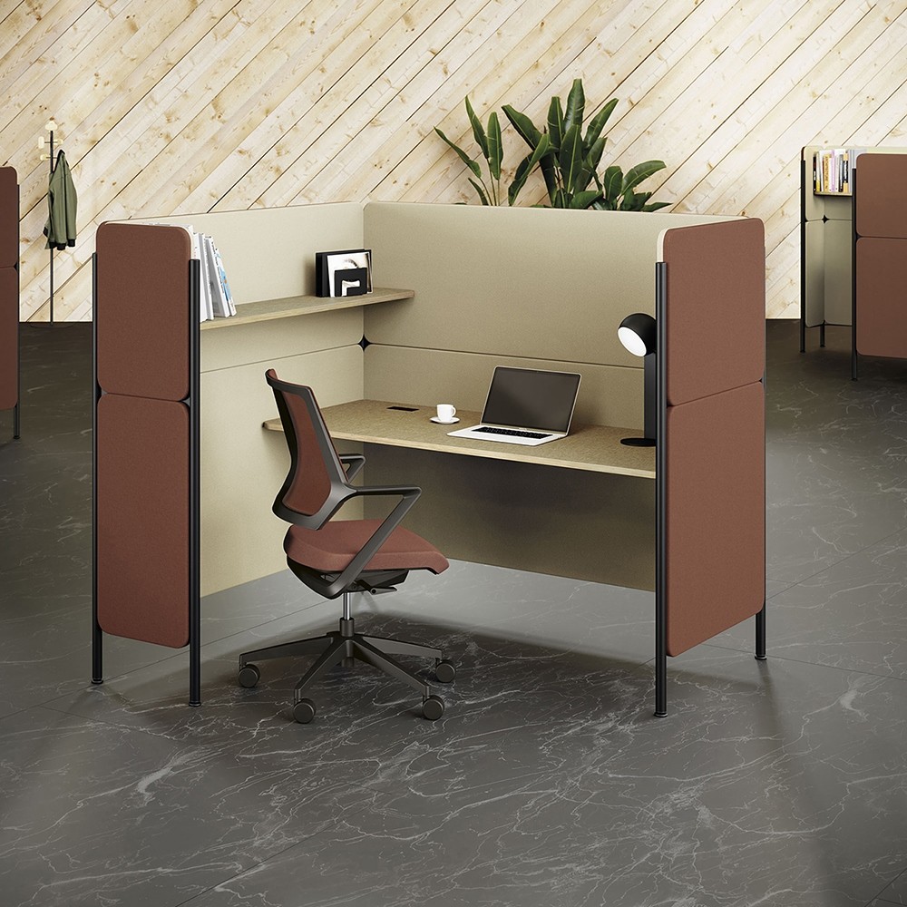 Bureau individuel avec cloison EN APPARTE - mobilier design fabriqué en France