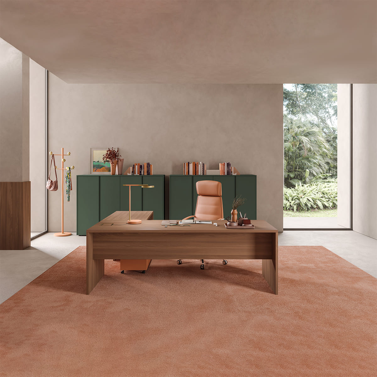 Bureau de direction noyer naturel