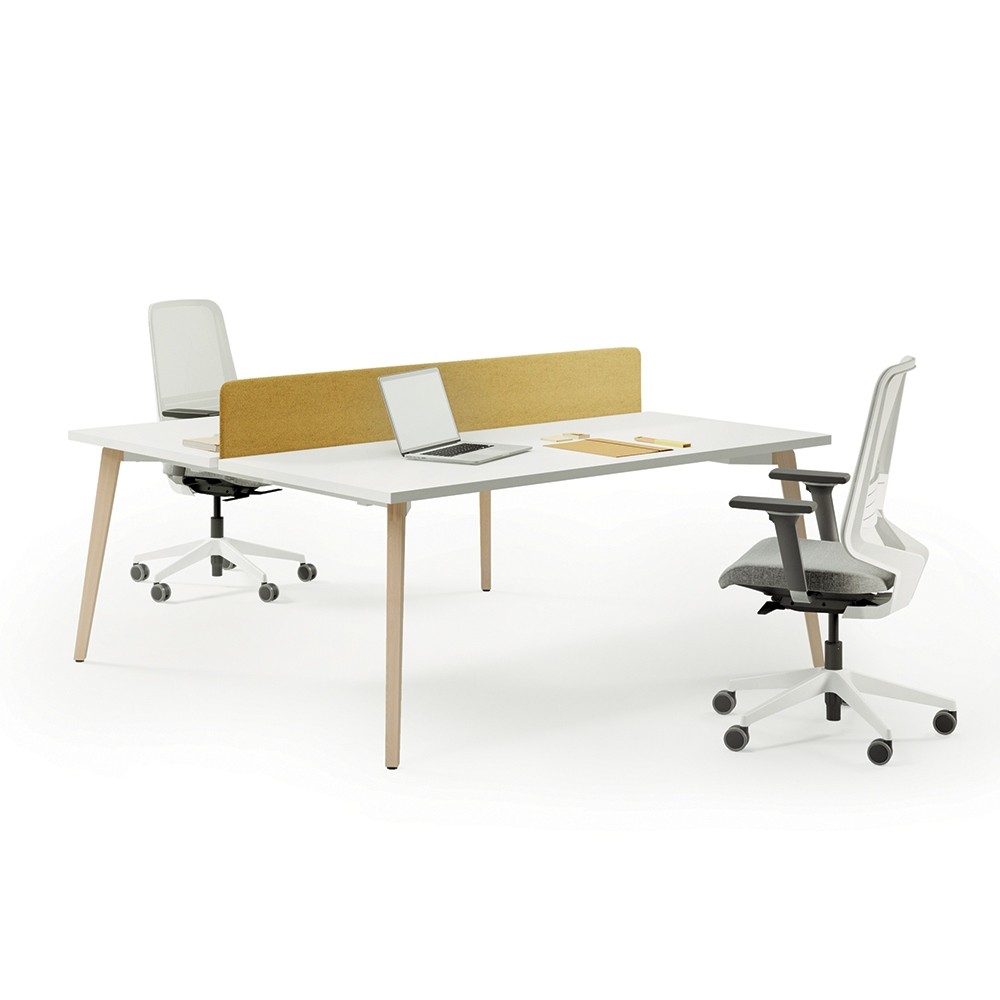 Bureau 2 personnes avec écran de séparation acoustique Forma5