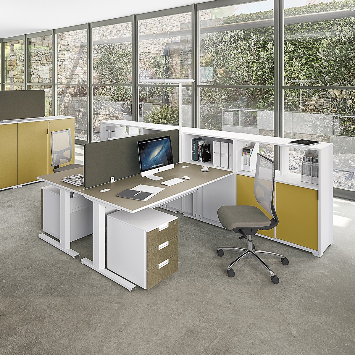 Bureau Adema+  avec séparation acoustique Clen