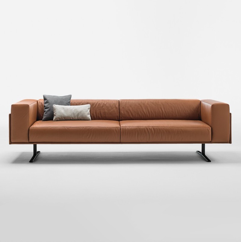 Canapé design cuir marron Marcus pour  Inclass