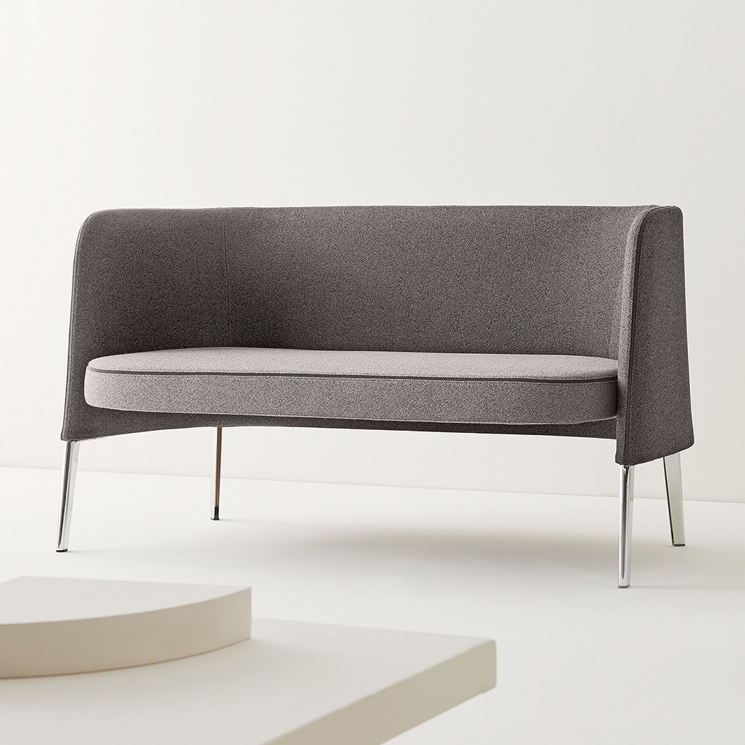Canapé d'attente tissu gris Agora Segis