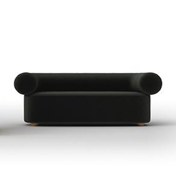 Canapé moderne Abbey tissu noir 