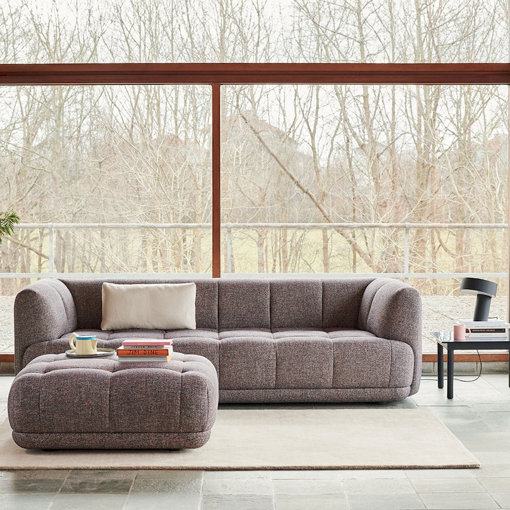 Canapé d'attente 3 places QUILTON en tissu chiné