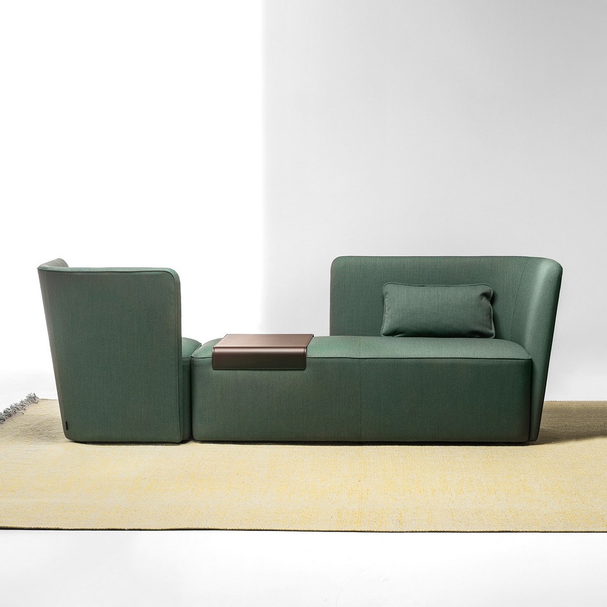 Canapé modulaire Velour en tissu vert Lacividina