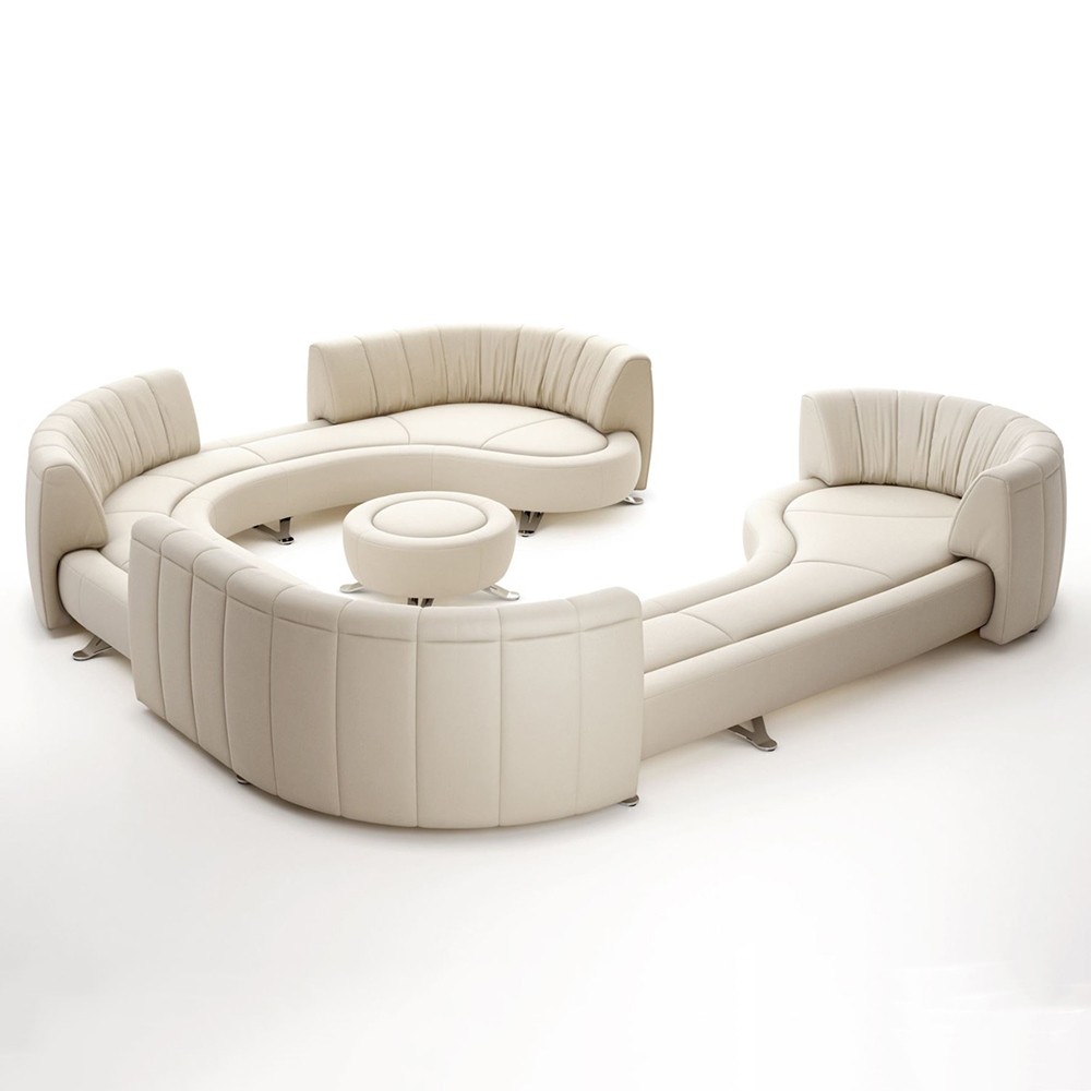 Canapé modulaire DS-1064 en cuir crème De Sede