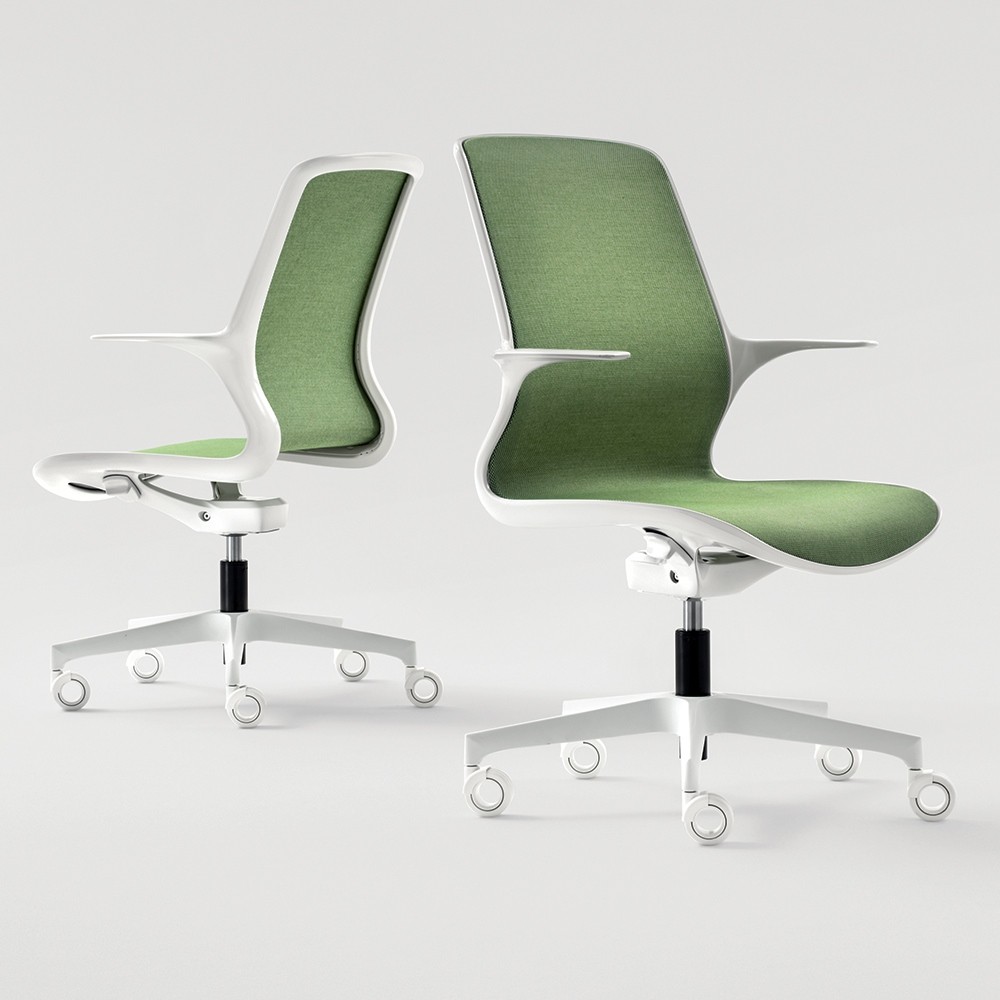 Fauteuil de bureau design blanc et vert Loop
