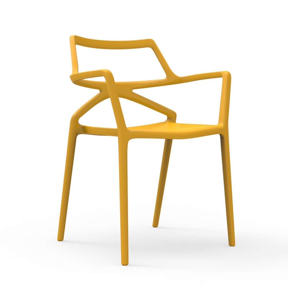 Chaise de restauration outdoor jaune moutarde Delta