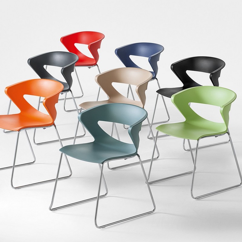 Chaise de réunion tapissée Kicca Kastel