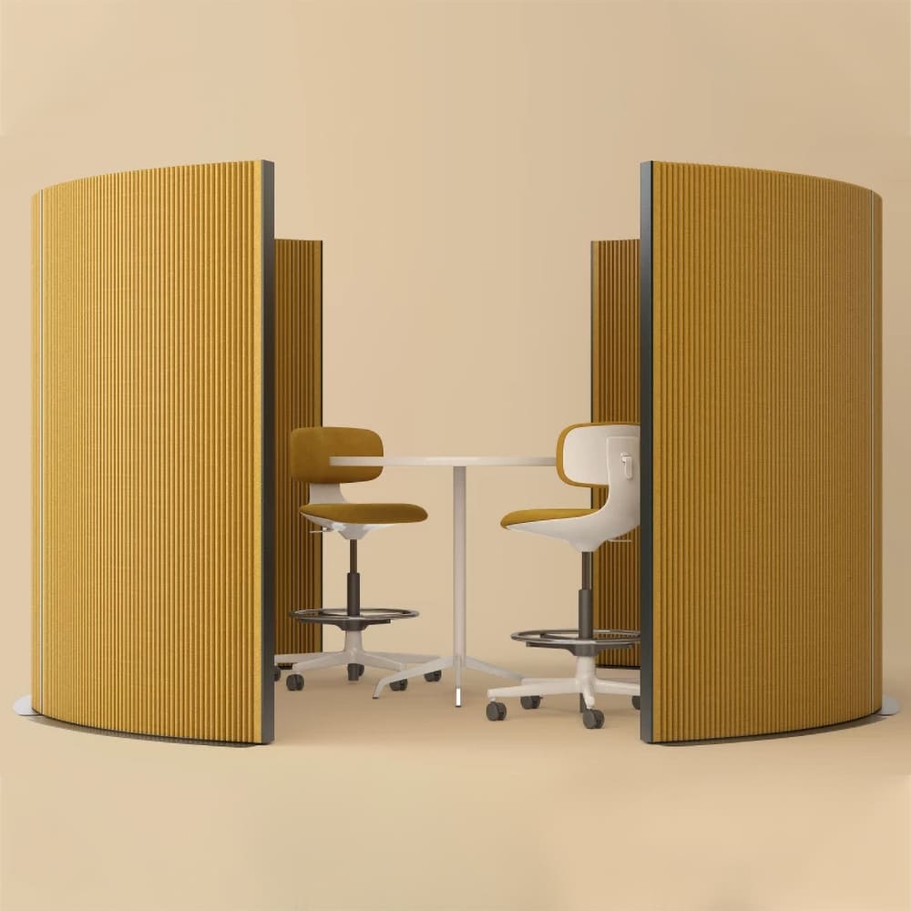 Séparateur acoustique autoportant Omnia en feutre PET pour open space