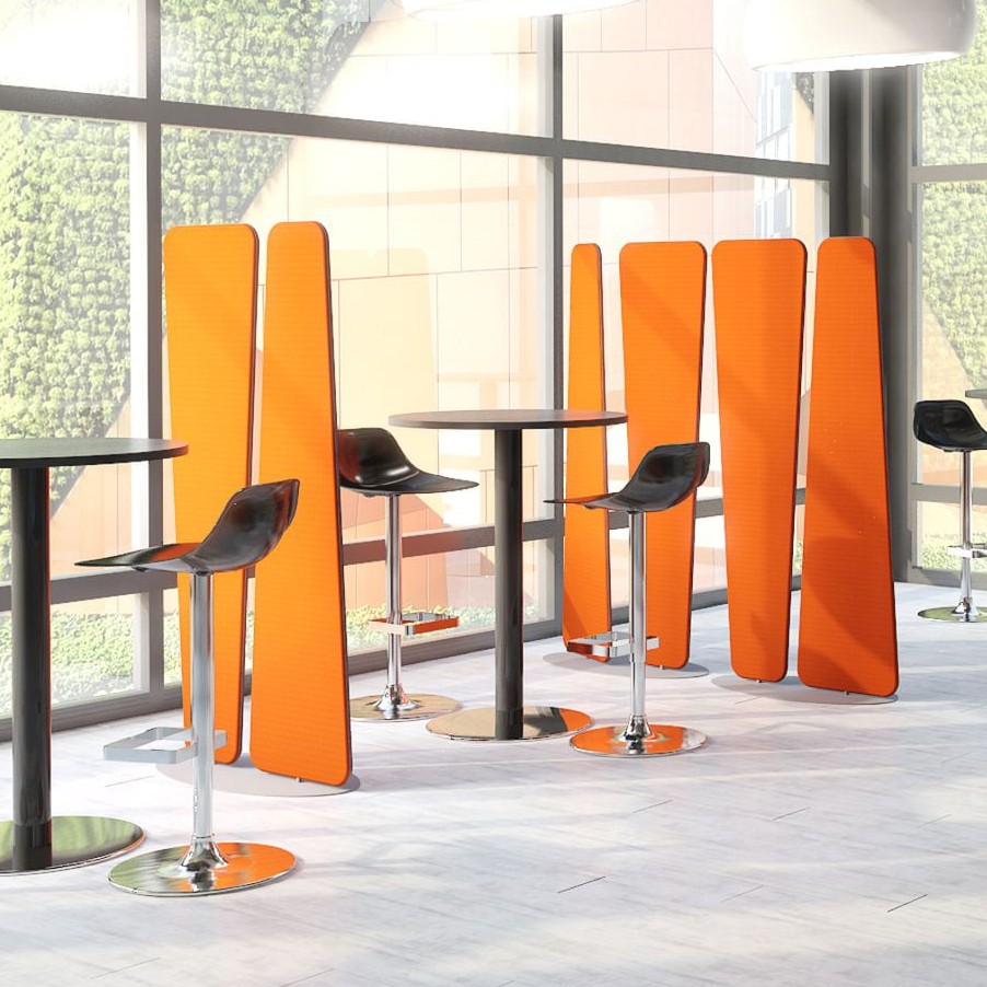 cloisons acoustiques mobiles et pivotantes viva tissu orange
