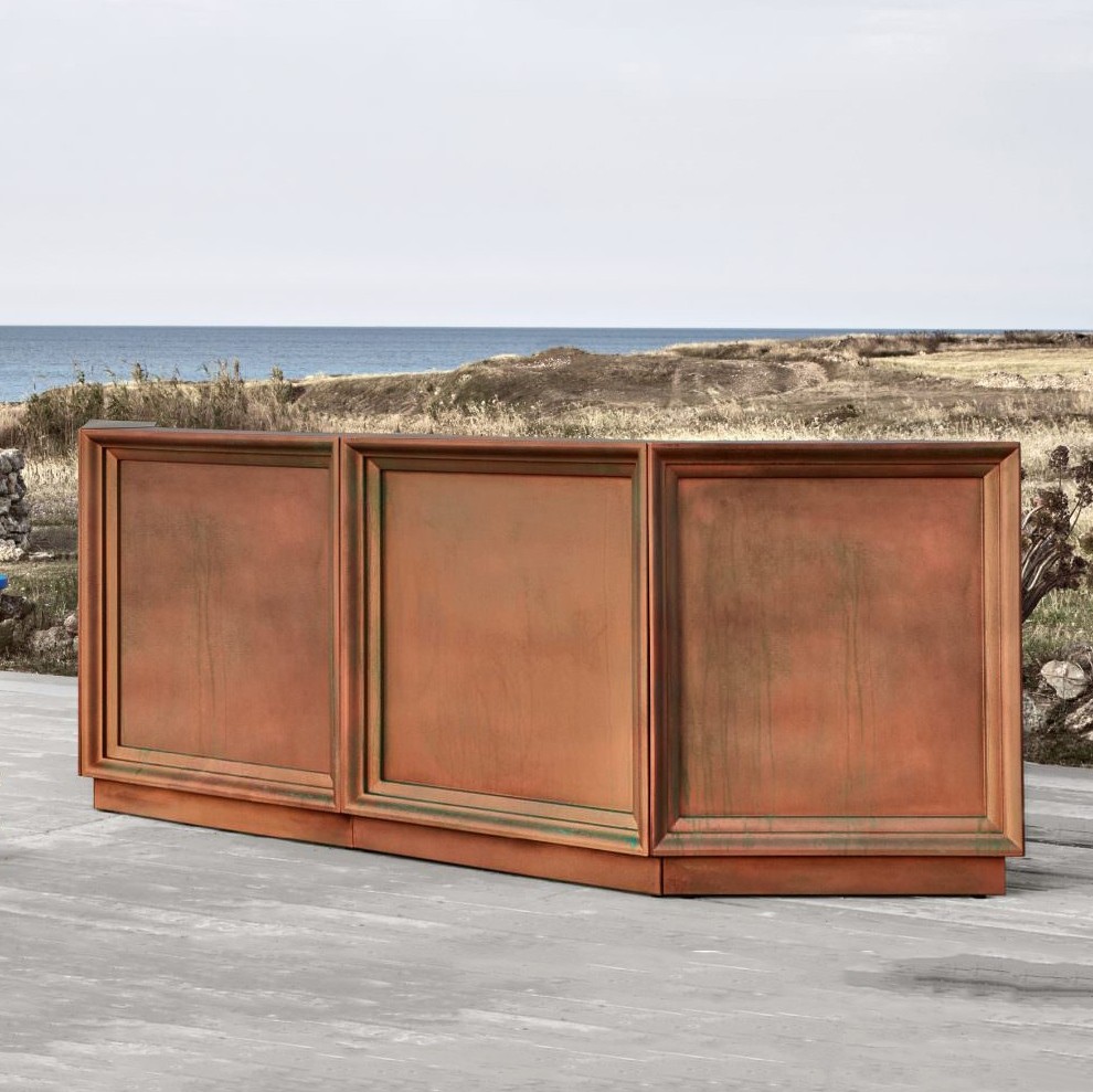 comptoir de bar outdoor couleur rouille Dublin