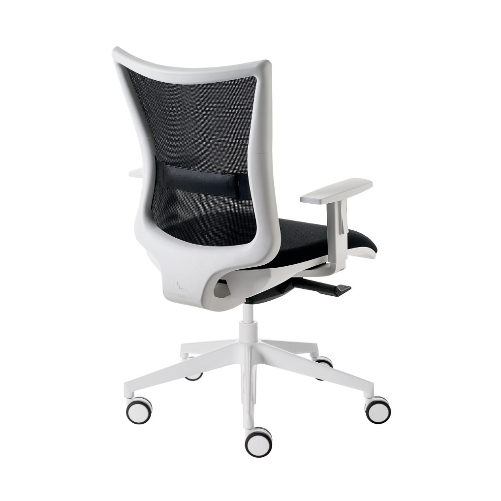 Fauteuil de bureau design blanc et noir résille Kupper Kastel