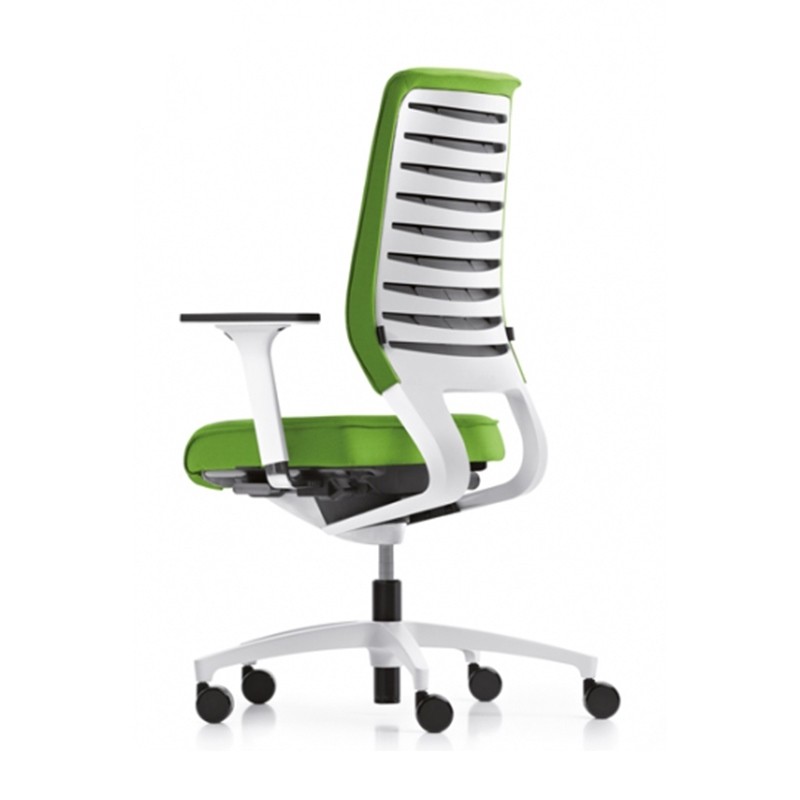 Fauteuil de bureau design coque blanche et accoudoirs réglables X-Code de Dauphin