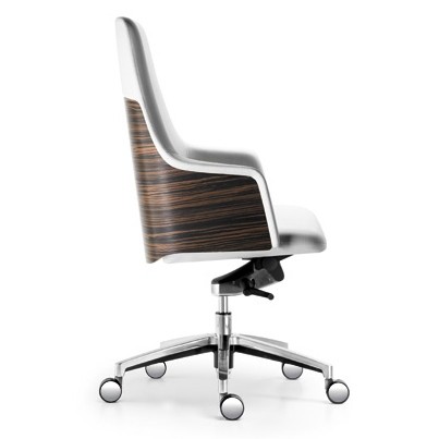 fauteuil de bureau direction en bois revêtement cuir Cuore