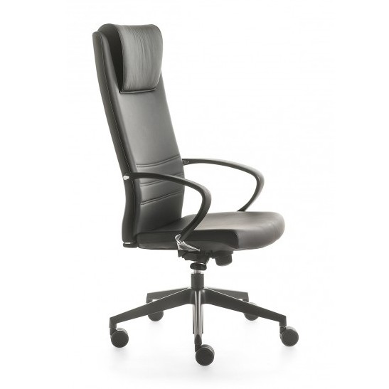 Fauteuil de bureau de direction cuir noir King Kastel
