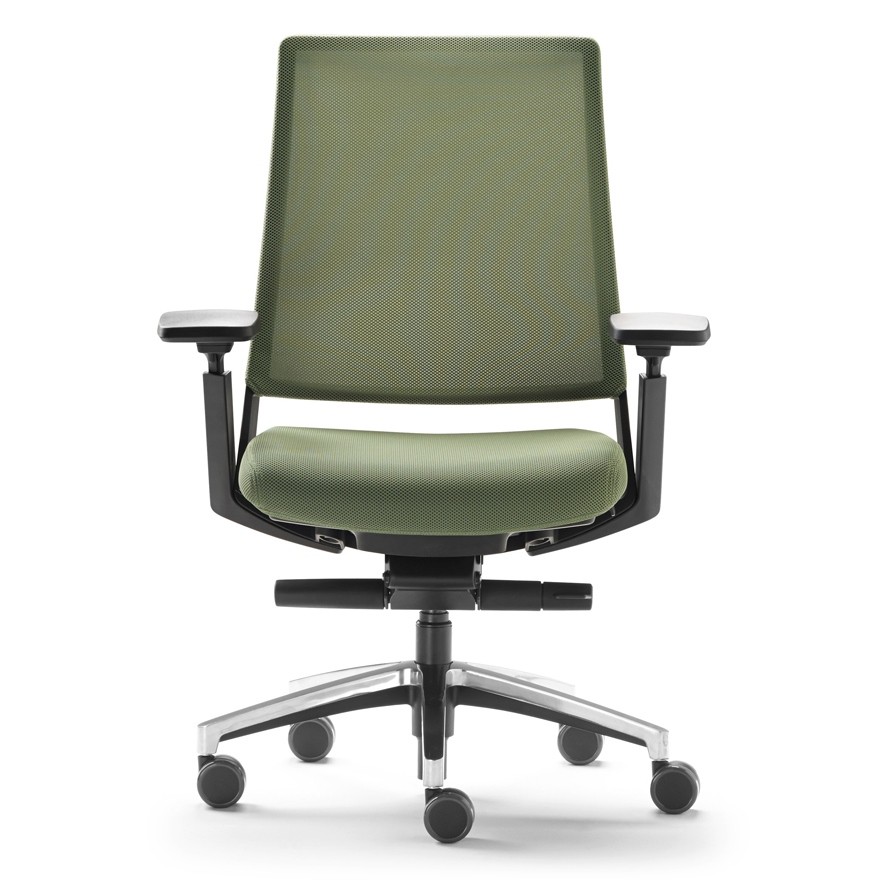 fauteuil de bureau ergonomique Kineo résille et tissu vert Forma 5