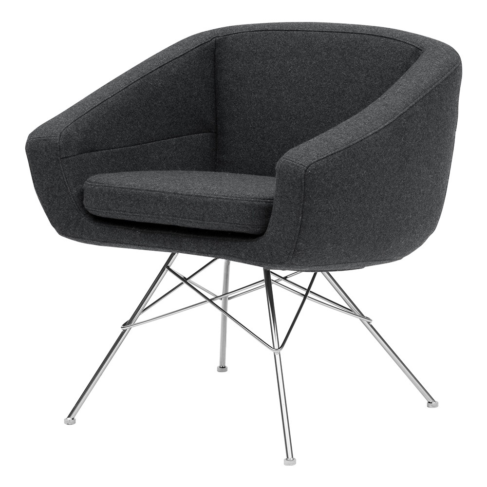 Fauteuil visiteur laine gris Aiko Softline Dk