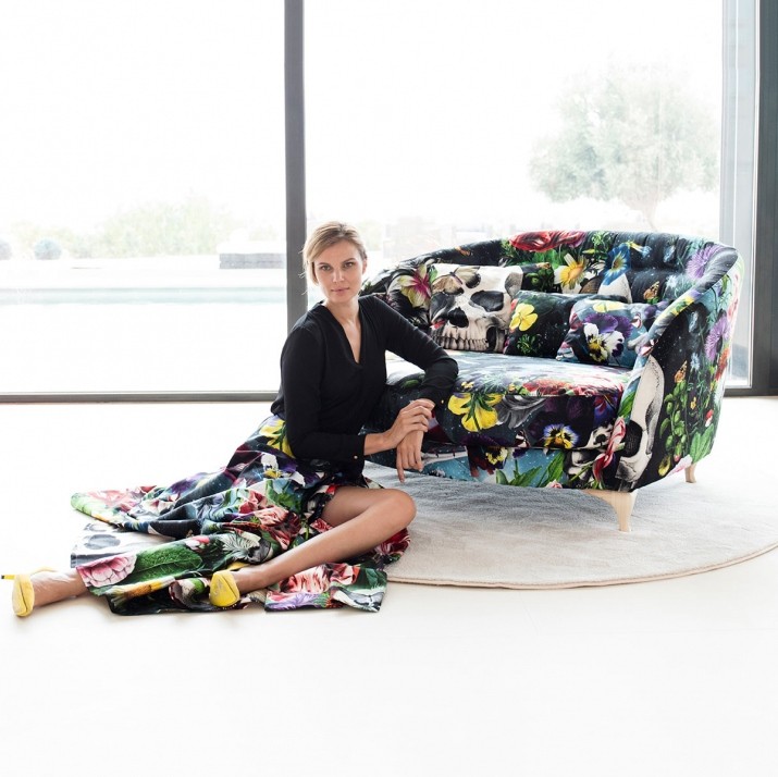 Fauteuil 2 places You & Me Astoria tissu velours imprimé 