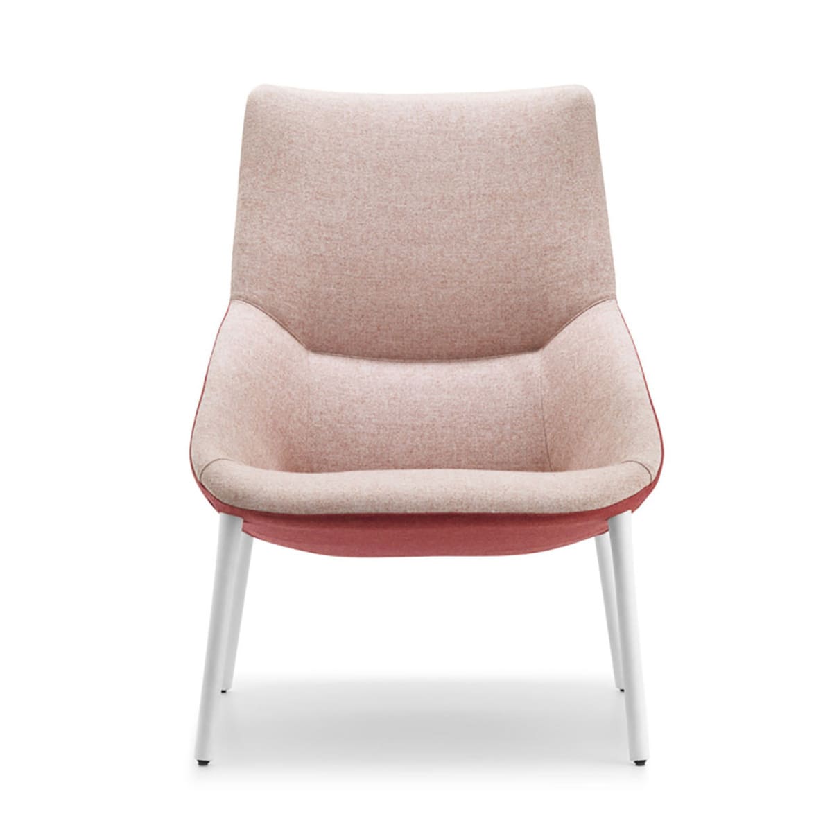 Fauteuil lounge BOW bicolore pour espaces d'attente et halls d'accueil