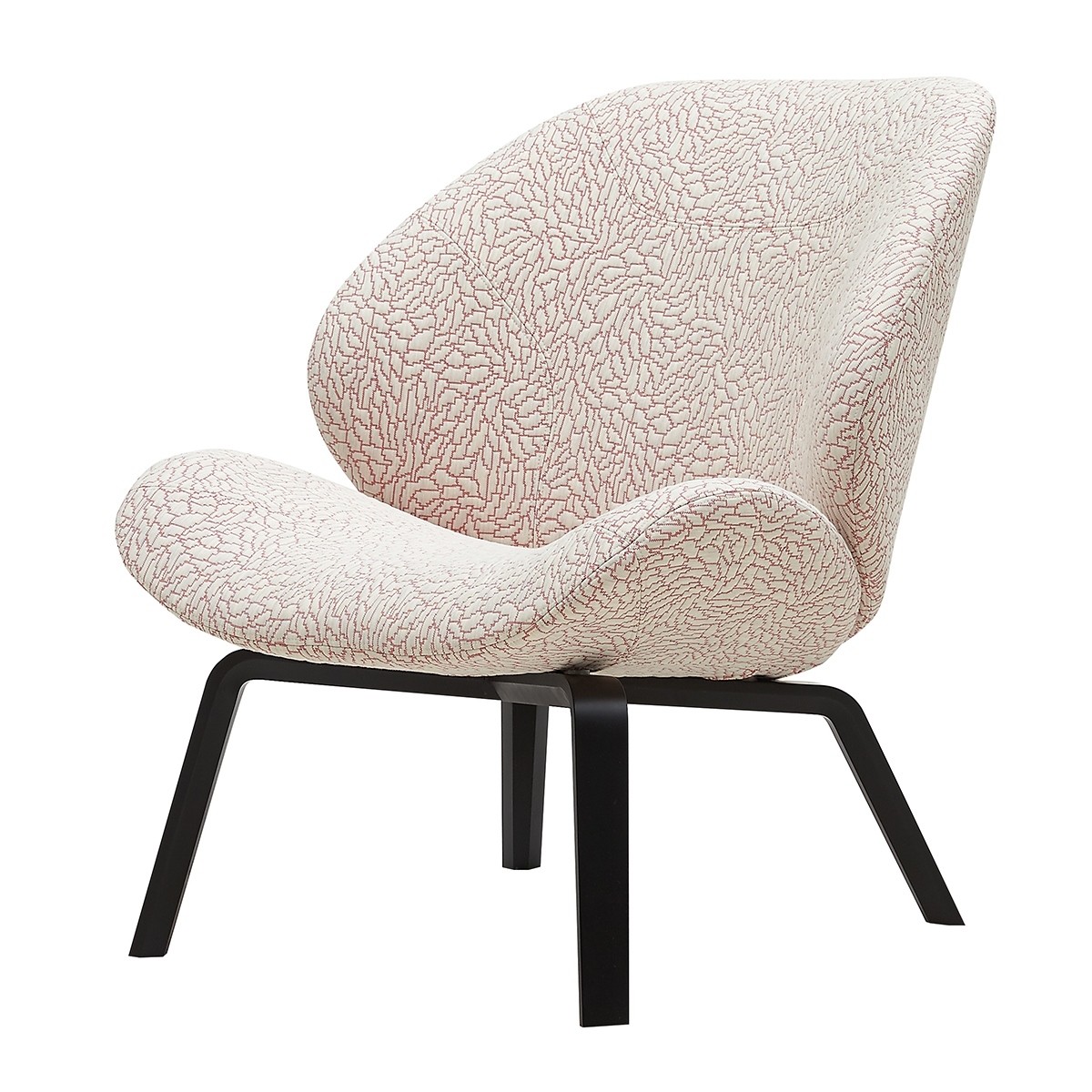 Fauteuil lounge design Eden Softline Dk tissu graphique pieds bois