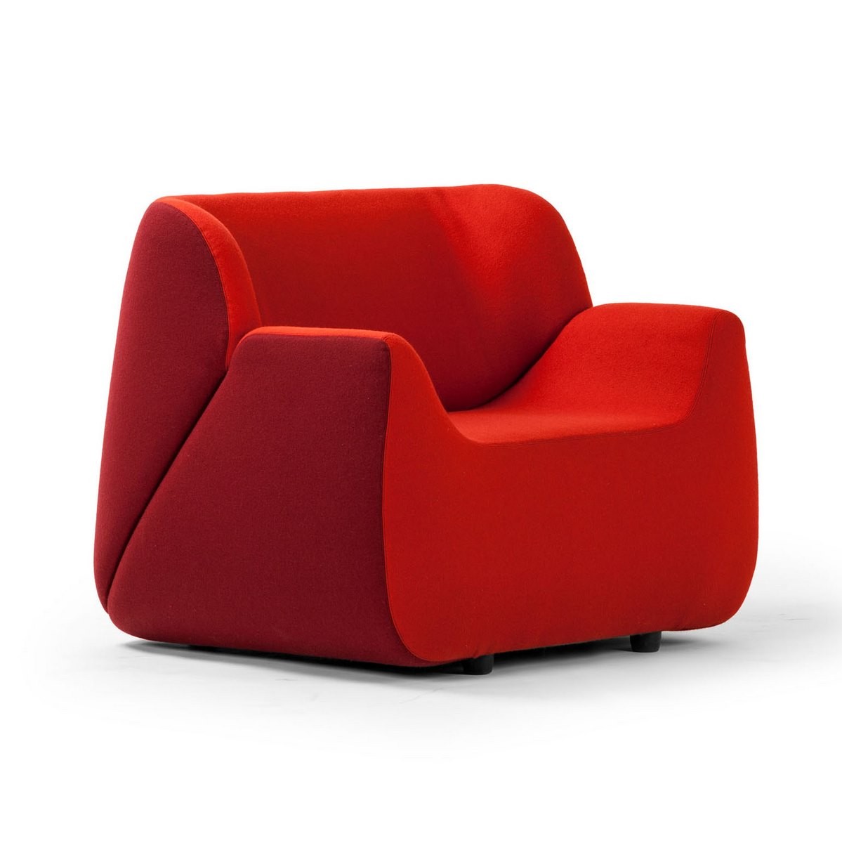 Fauteuil lounge tissu rouge ALADDIN