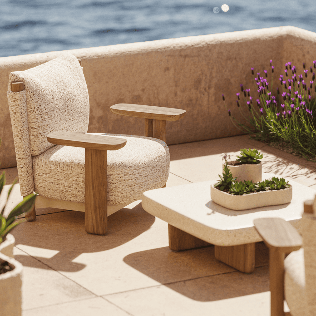 Fauteuils lounge Milos Vondom signes par Jean Marie Massaud au style minimaliste et contemporain