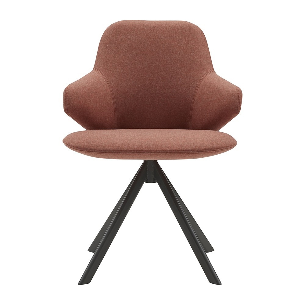 Chaise de réunion pivotante avec accoudoirs piétement acier noir collection NUUK Softline Dk