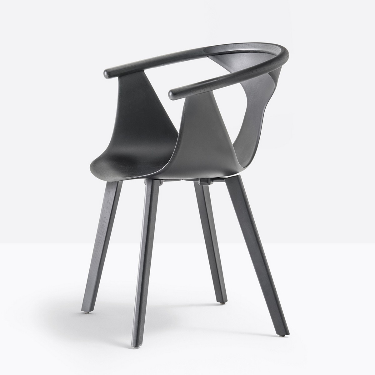 Fauteuil de collectivité design noir Fox Pedrali