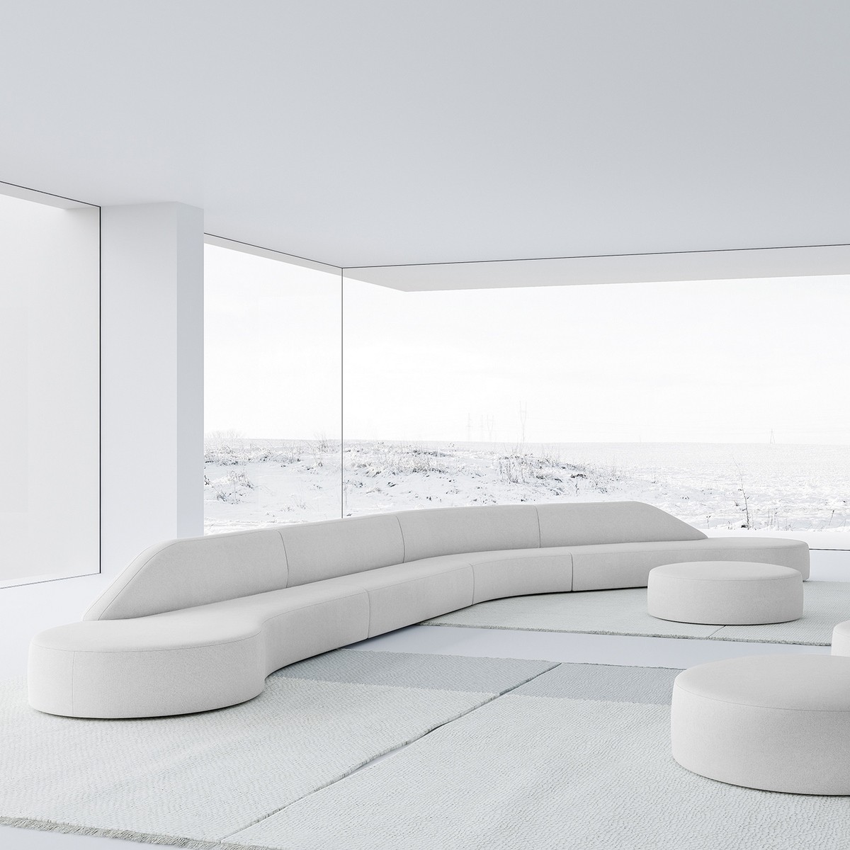 Banquette modulaire design blanc Guest Lacividina