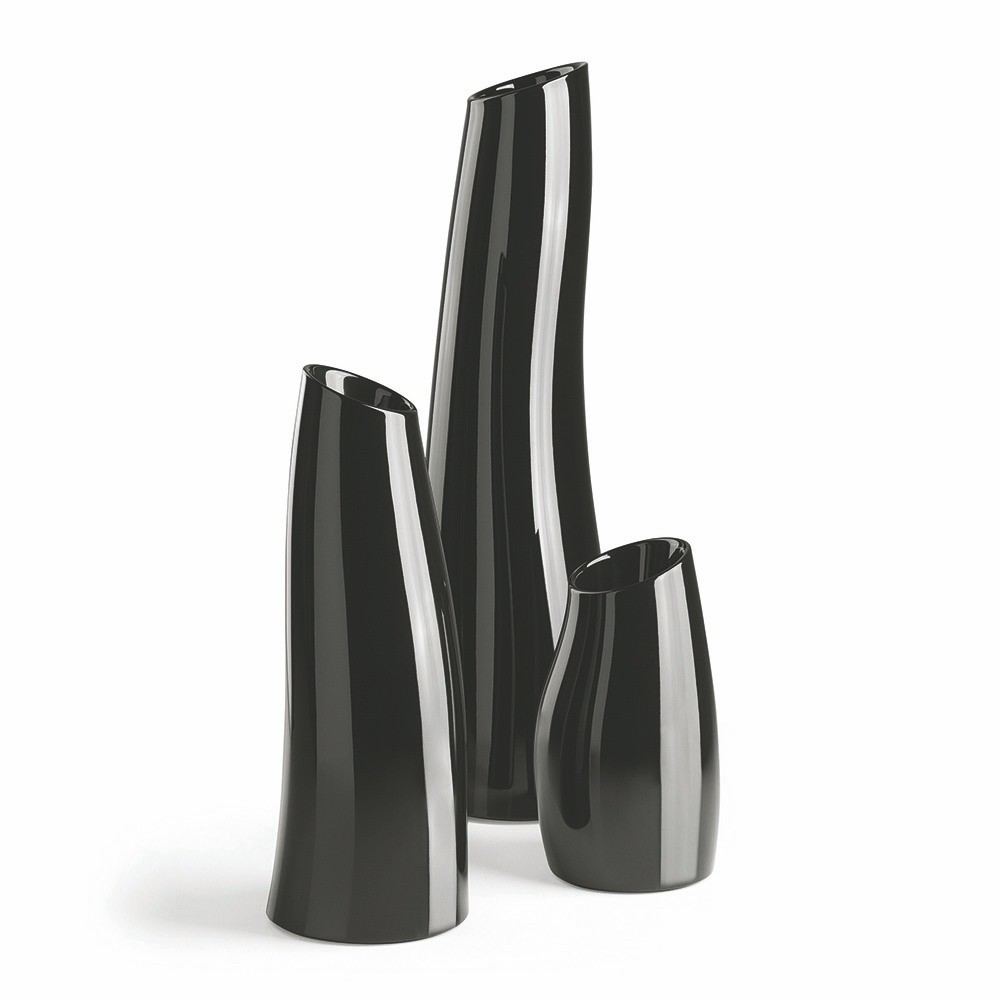 Ensembles de  pots de fleurs contemporains MADAME laqués noir