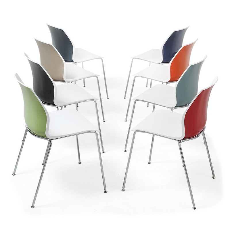 Chaises de formation Kalea bicolore pour aménagement espaces tertiaires 