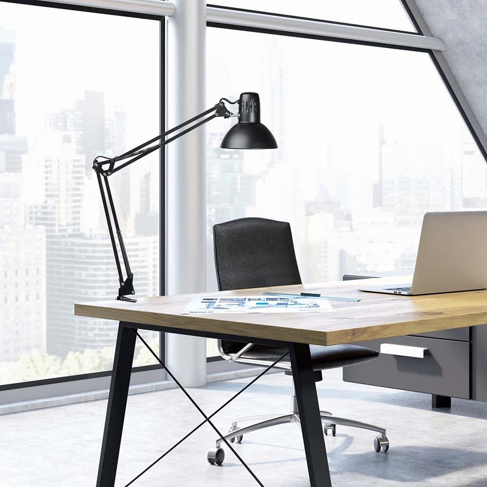 Paire De Lampes De Bureau Réglables – Design Luxe En Chêne