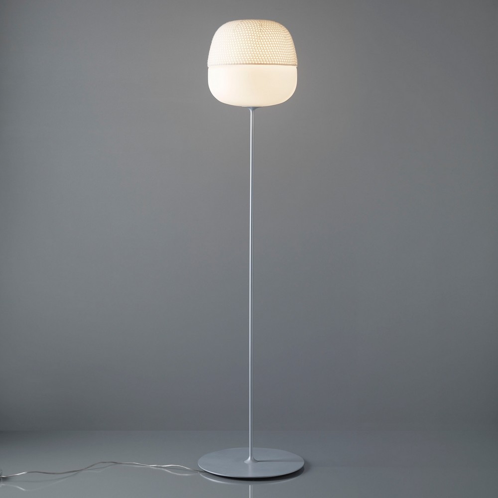 Lampadaire de bureau déco Afra avec coiffe beige
