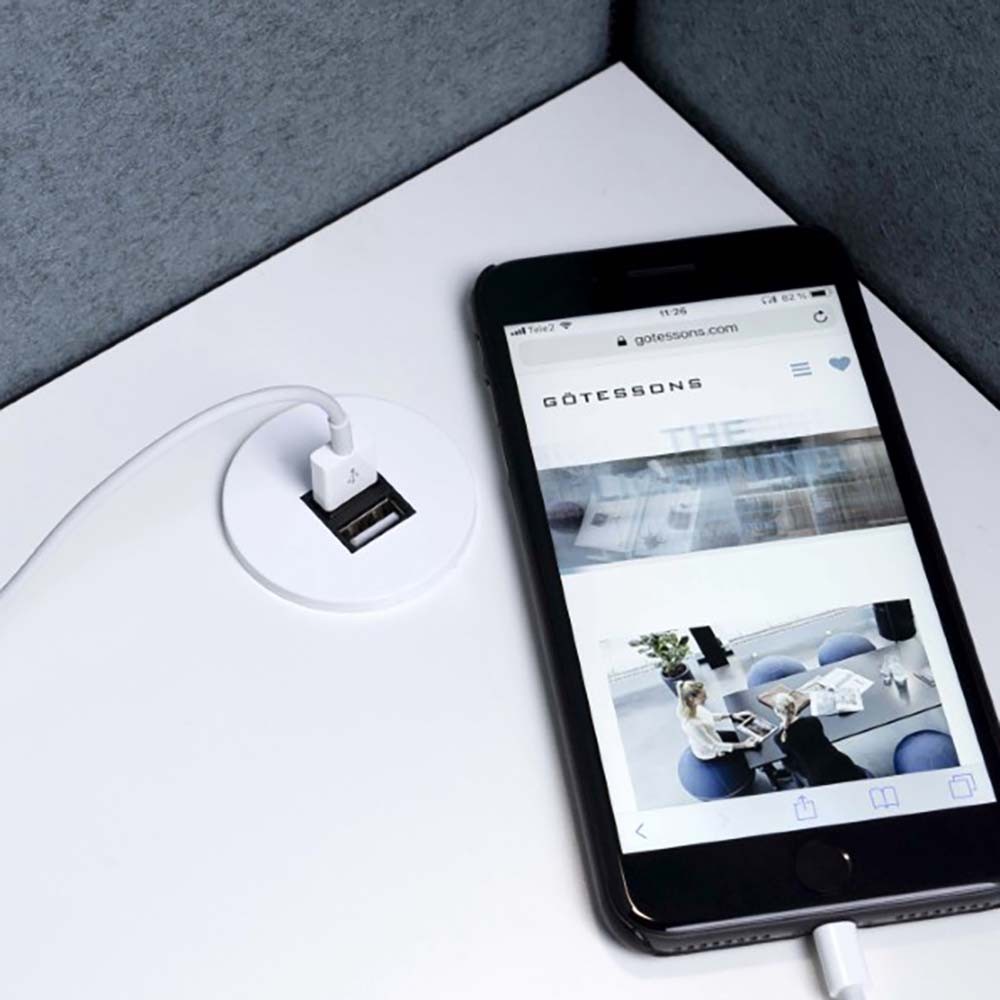 Boitier USB blanc Mini USB Grommet Gotessons