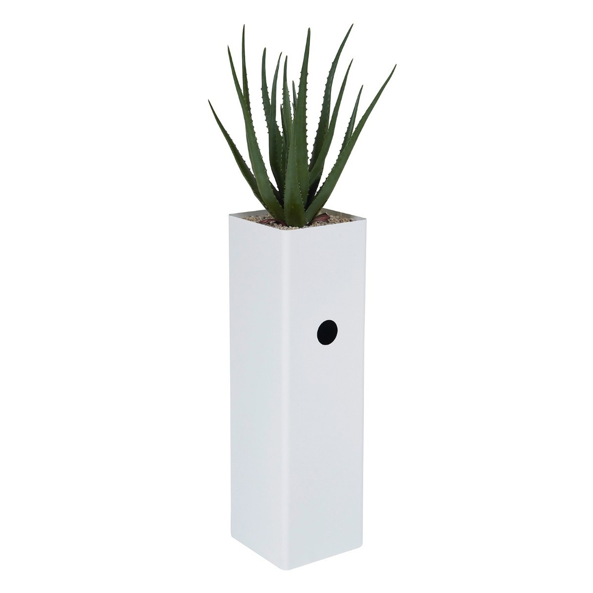 Plante artificielle aloé vera avec pot carré blanc