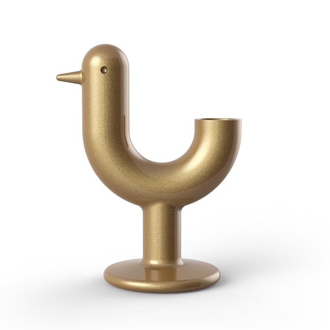 Pots de fleurs design finition champagne brillant Peacock Vondom