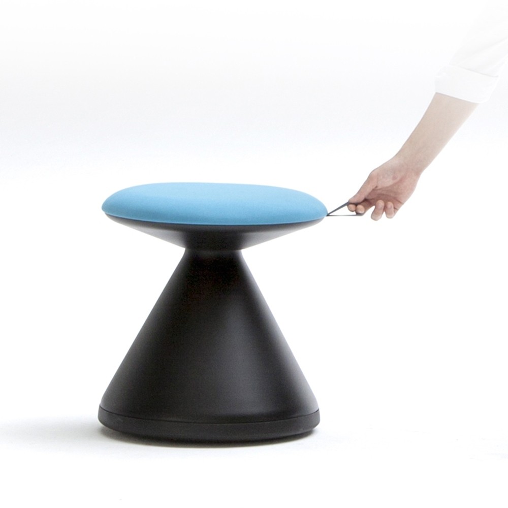 Pouf design FUNGUS avec poignée. Tabouret pratique et ludique pour aménagement de bureau