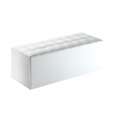 Pouf design similicuir blanc Kubox Kastel